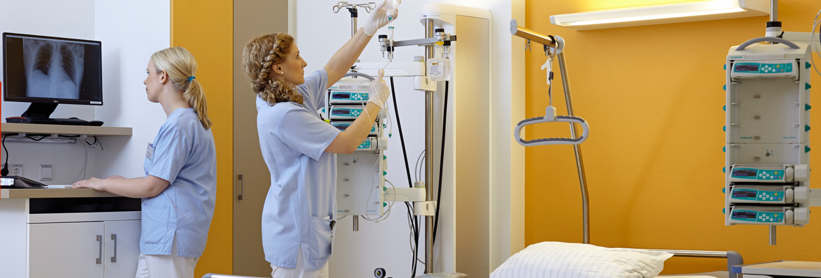 Patientenzimmer auf der Stroke Unit, Schlaganfallstation