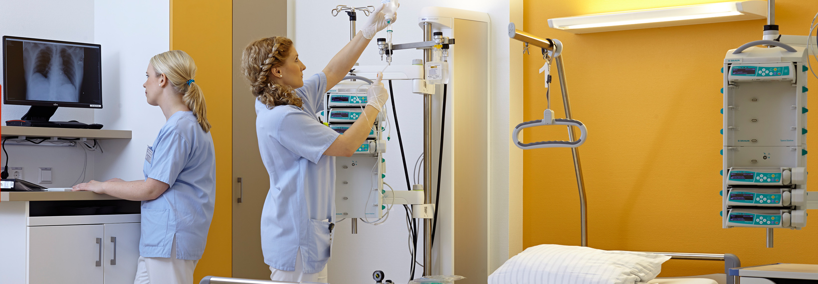 Patientenzimmer auf der Stroke Unit, Schlaganfallstation